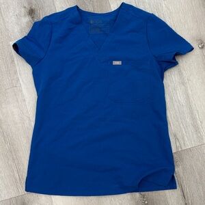 Figs Royal Blue V-Neck Scrub Top